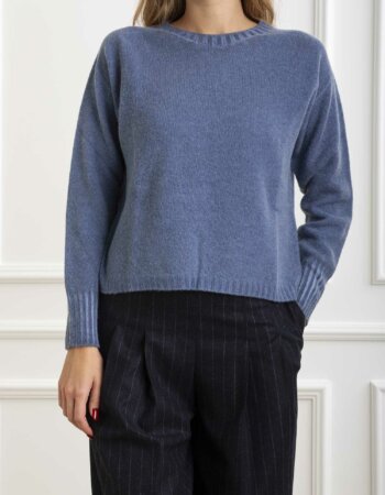 AROVESCIO-MAGLIA BOXY 90/10 TINTO FREDDO-AROW812815 DENIM