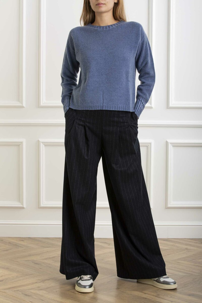AROVESCIO-MAGLIA BOXY 90/10 TINTO FREDDO-AROW812815 DENIM