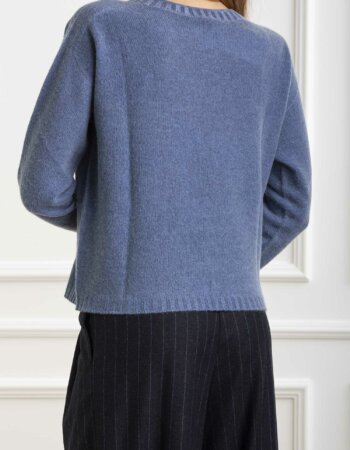 AROVESCIO-MAGLIA BOXY 90/10 TINTO FREDDO-AROW812815 DENIM