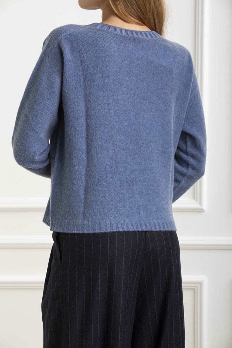 AROVESCIO-MAGLIA BOXY 90/10 TINTO FREDDO-AROW812815 DENIM