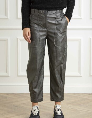 ALESSIA SANTI-PANTALONI IN SIMILPELLE-AS421SD28001 ARGENTO