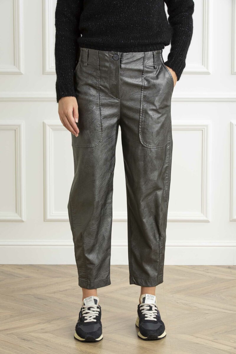 ALESSIA SANTI-PANTALONI IN SIMILPELLE-AS421SD28001 ARGENTO