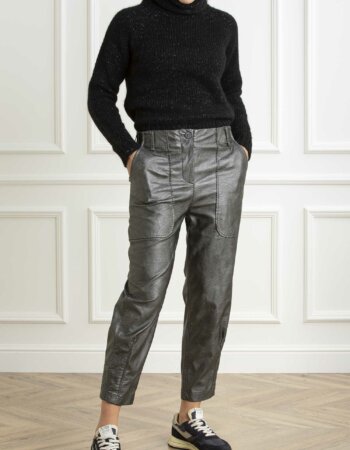 ALESSIA SANTI-PANTALONI IN SIMILPELLE-AS421SD28001 ARGENTO