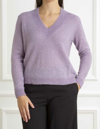 ALESSIA SANTI-MAGLIA SCOLLO V-AS421SD53066 LILLA