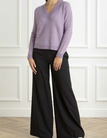 ALESSIA SANTI-MAGLIA SCOLLO V-AS421SD53066 LILLA