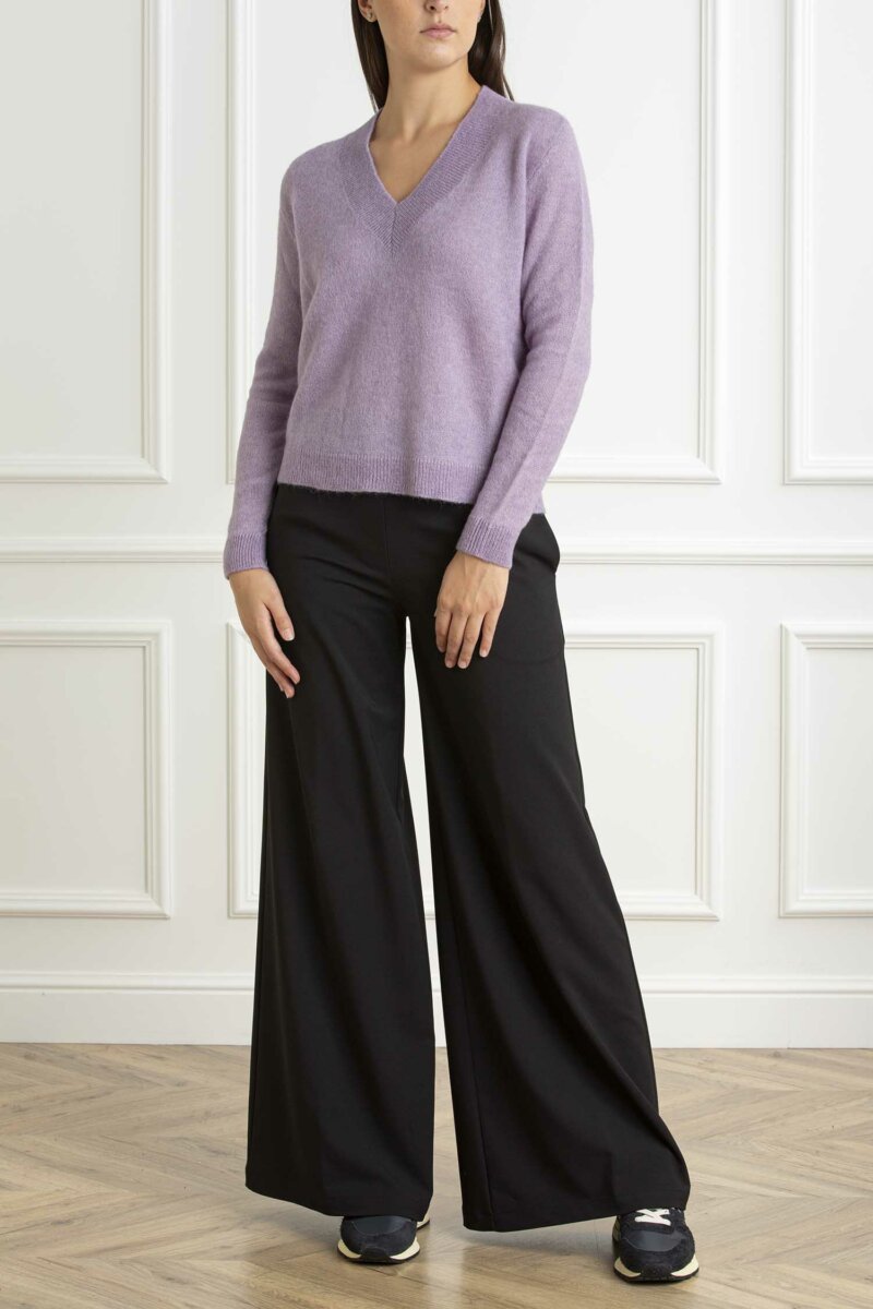 ALESSIA SANTI-MAGLIA SCOLLO V-AS421SD53066 LILLA
