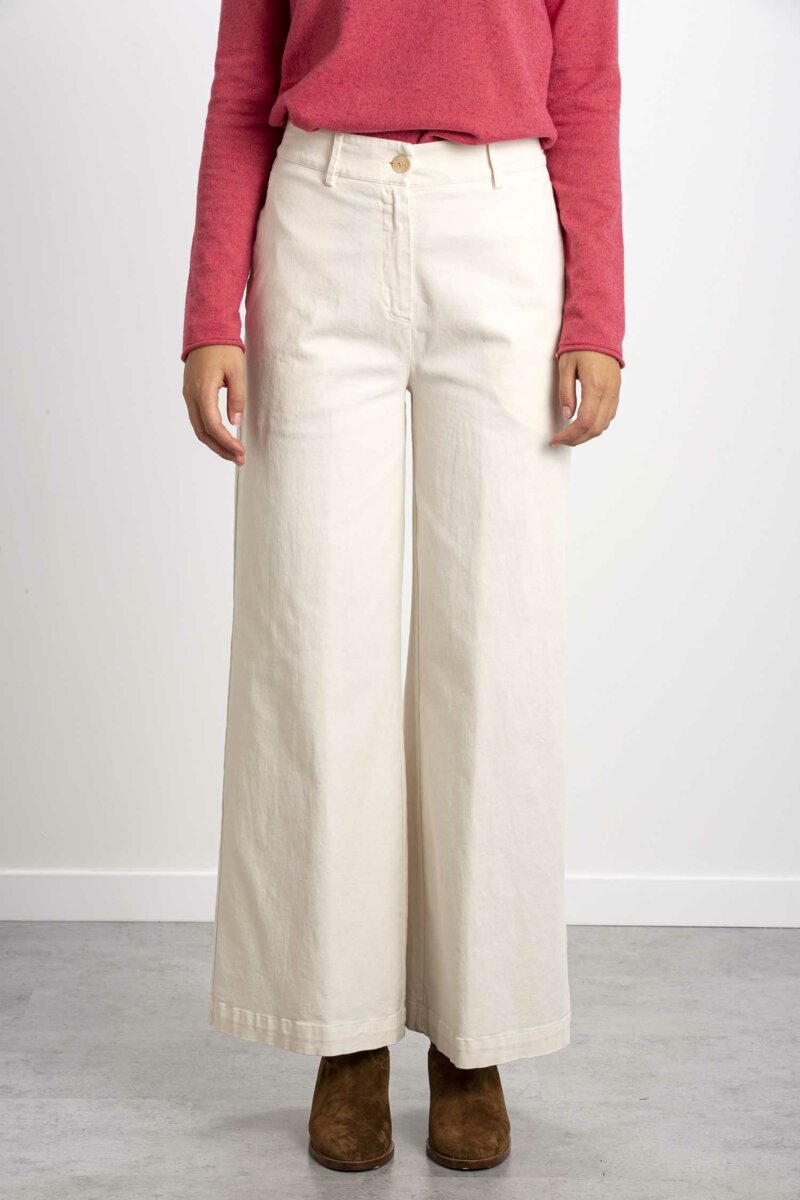 ALESSIA SANTI-JEANS A PALAZZO-ASSD25059 PANNA