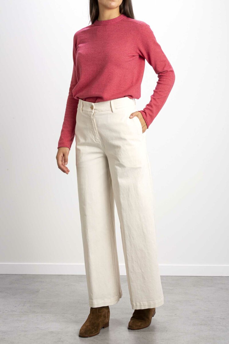 ALESSIA SANTI-JEANS A PALAZZO-ASSD25059 PANNA
