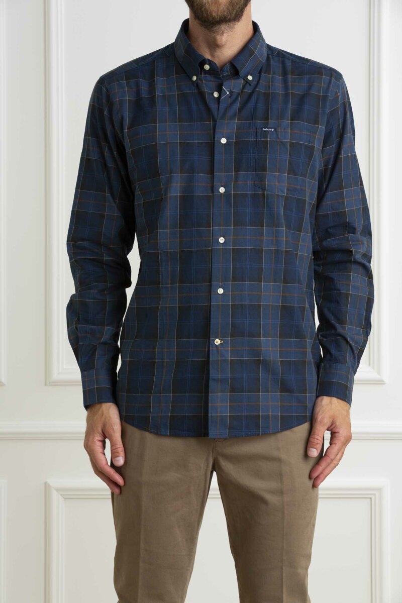 BARBOUR-CAMICIAWETHERAM TAILORED SHIRT-BBMSH4982MSH MIDNIGHT