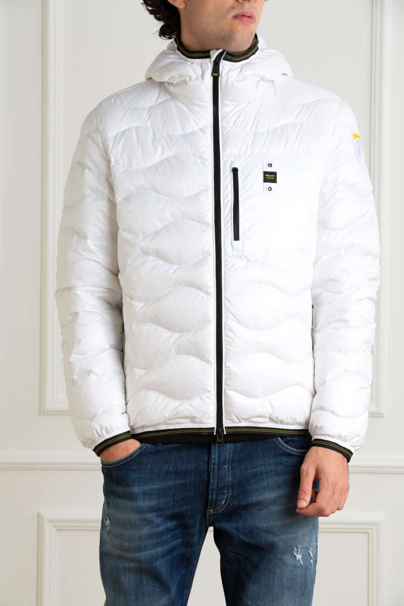 BLAUER-GIUBBINO TRAPUNTATO A ONDE-BLUC03030006355 BIANCO