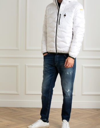 BLAUER-GIUBBINO TRAPUNTATO A ONDE-BLUC03030006355 BIANCO