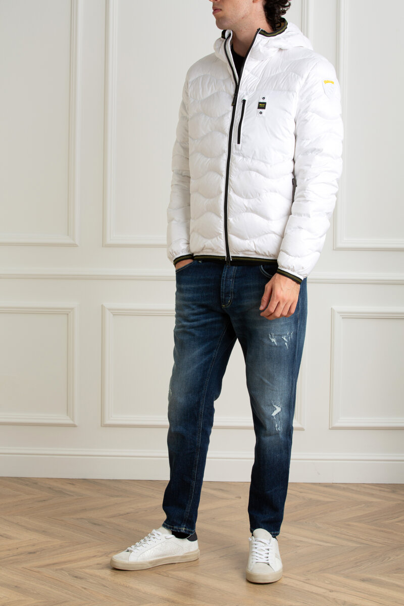 BLAUER-GIUBBINO TRAPUNTATO A ONDE-BLUC03030006355 BIANCO