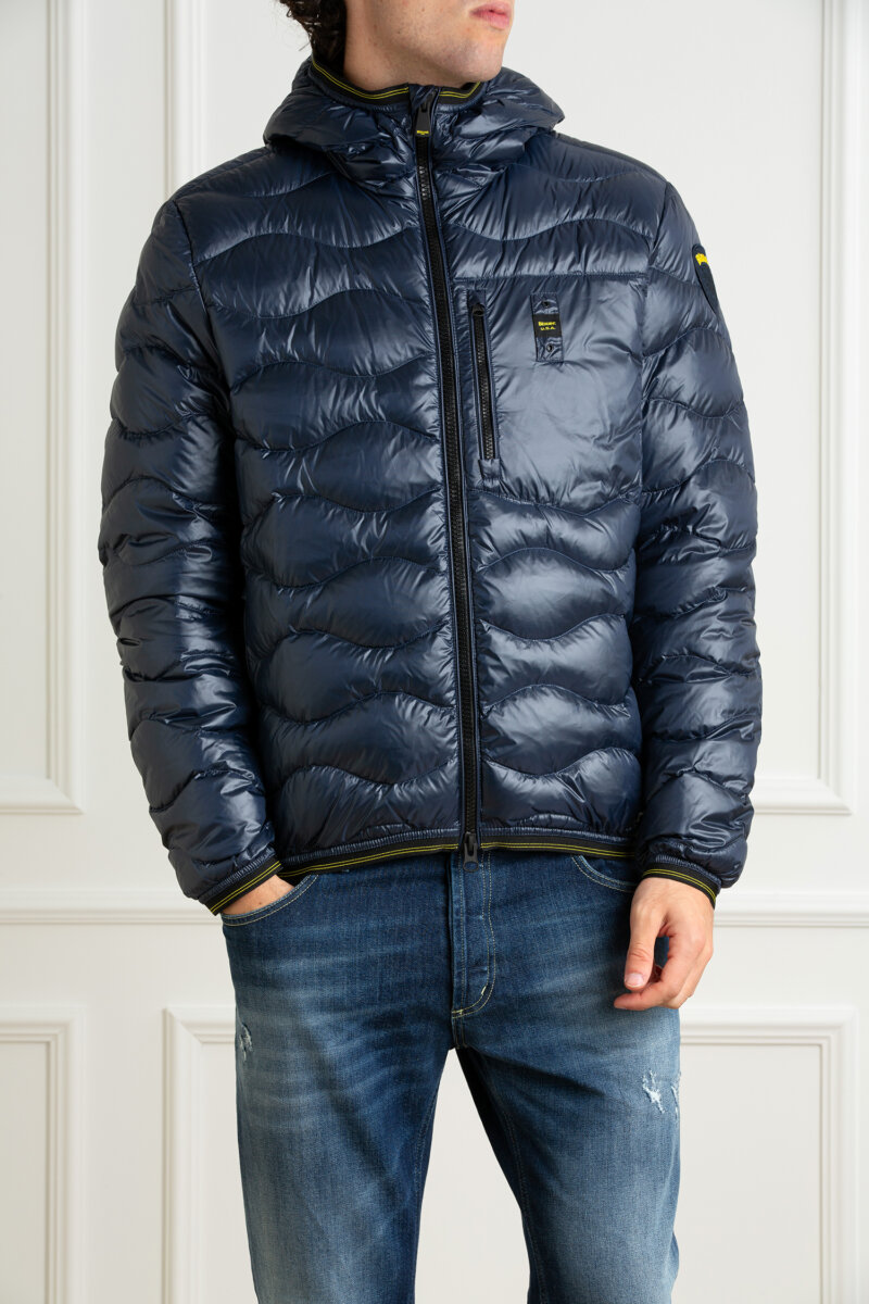 BLAUER-GIUBBINO TRAPUNTATO A ONDE-BLUC03030006355 BLU