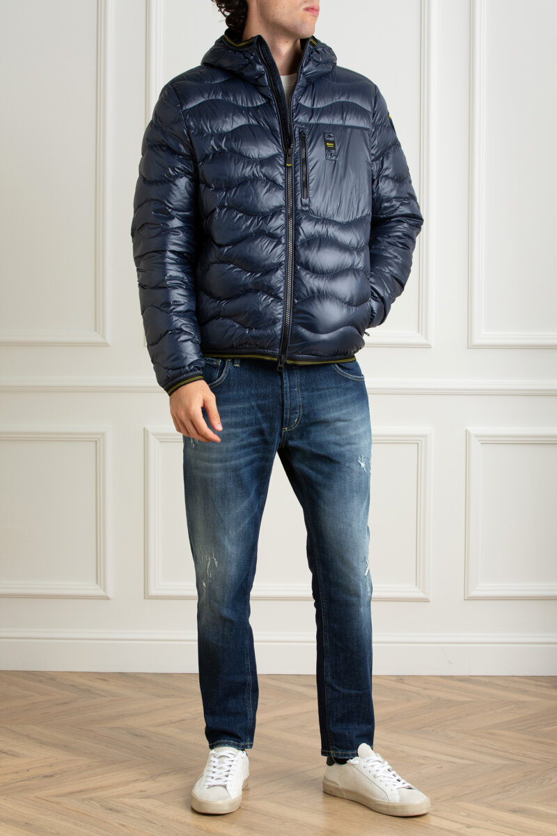 BLAUER-GIUBBINO TRAPUNTATO A ONDE-BLUC03030006355 BLU