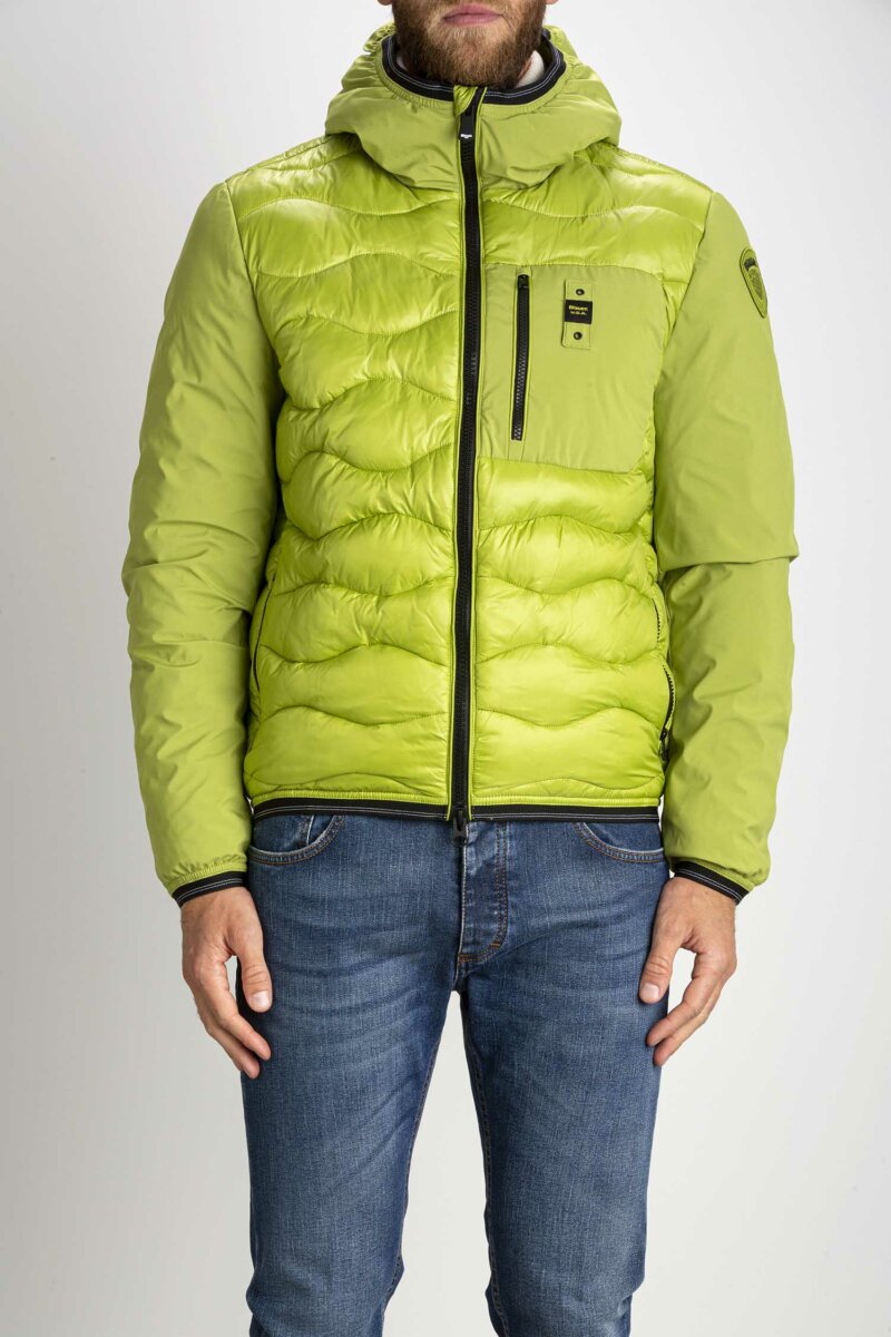 BLAUER-PIUMINO ONDA BIMATERIALE-BLUC080126355 LIME