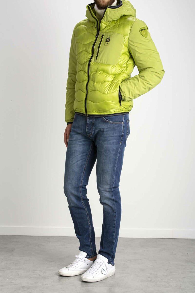 BLAUER-PIUMINO ONDA BIMATERIALE-BLUC080126355 LIME