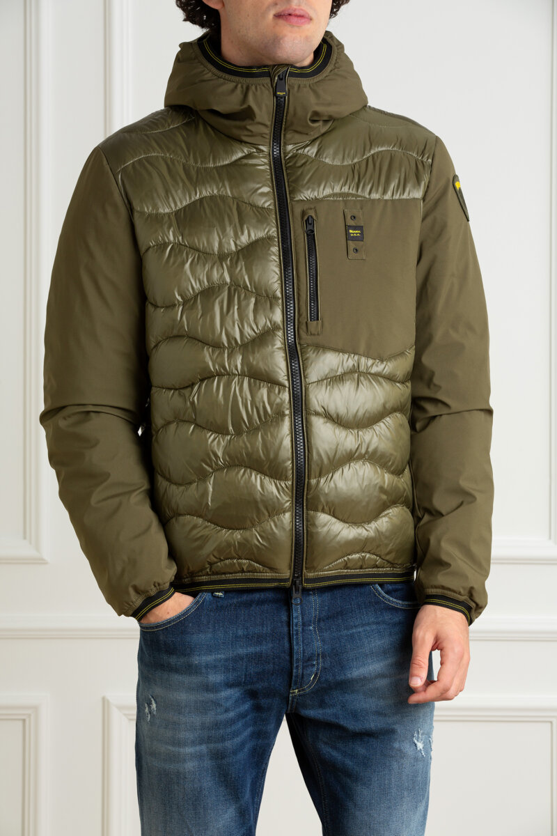 BLAUER-GIUBBINO TRAPUNTATO A ONDE-BLUC08034006355 OLIVA