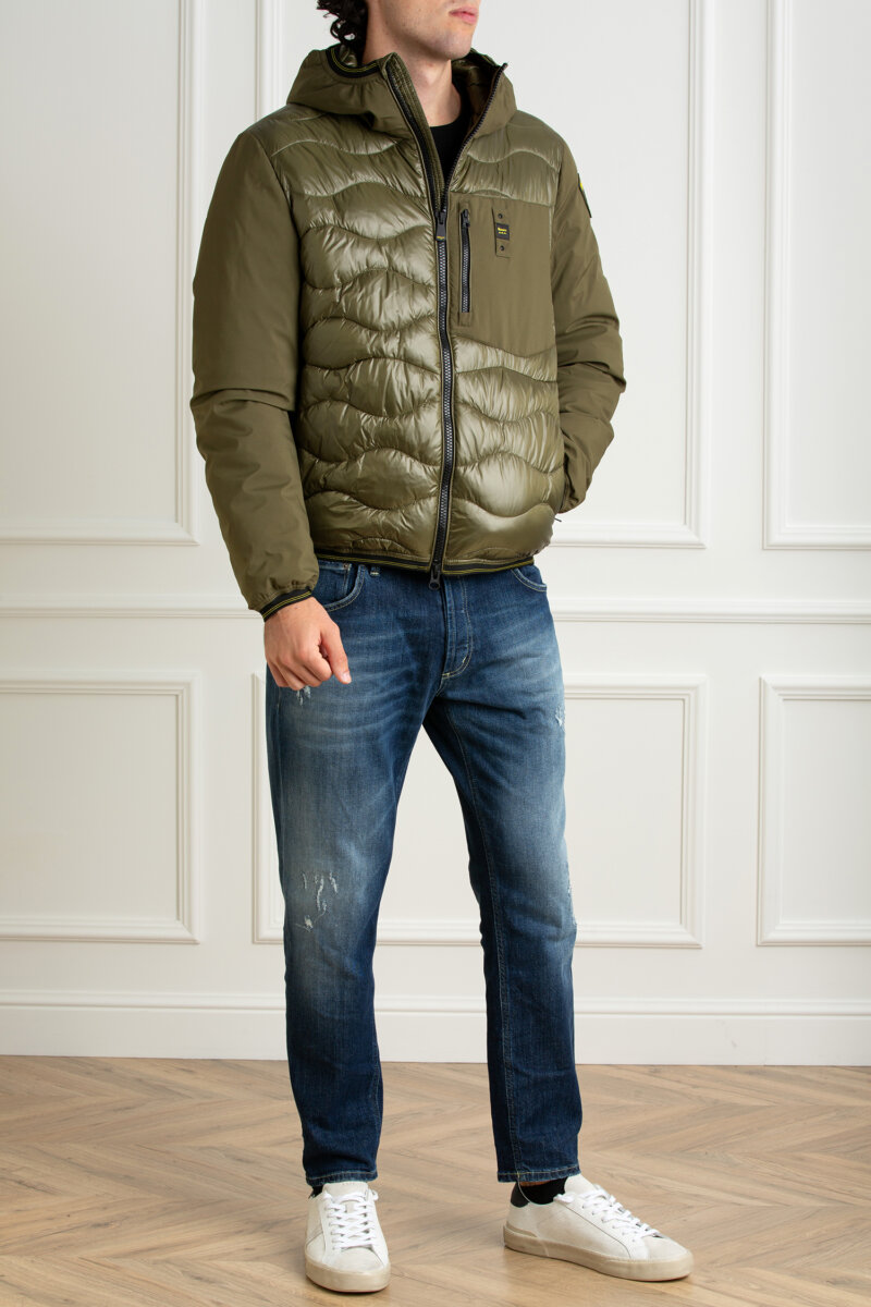 BLAUER-GIUBBINO TRAPUNTATO A ONDE-BLUC08034006355 OLIVA