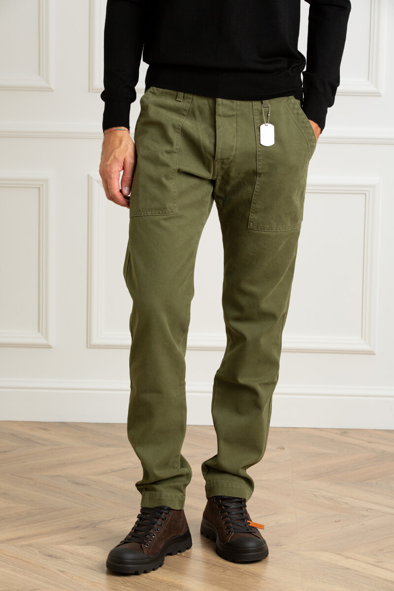 CHESAPEAKE'S-PANTA FATIGUE CANVAS-CHEDEGRASSEA4 GREEN