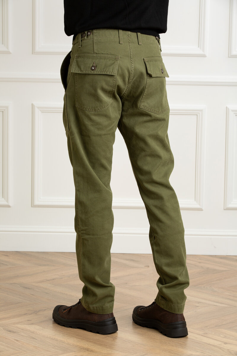 CHESAPEAKE'S-PANTA FATIGUE CANVAS-CHEDEGRASSEA4 GREEN