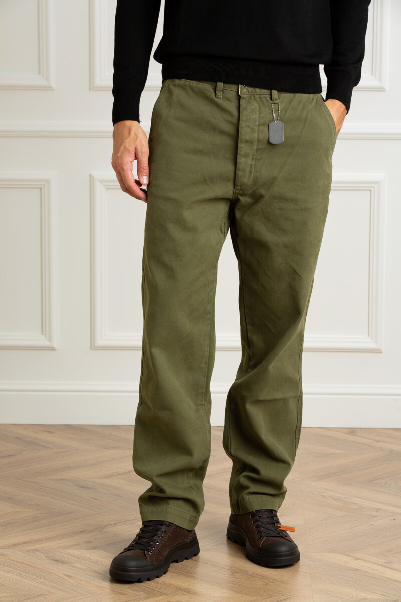 CHESAPEAKE'S-PANTALONE WORK CANVAS-CHELAFONTA4 GREEN