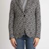 CIRCOLO 1901-GIACCA SLIM LONG FANTASIA-CIFD2923 NERO