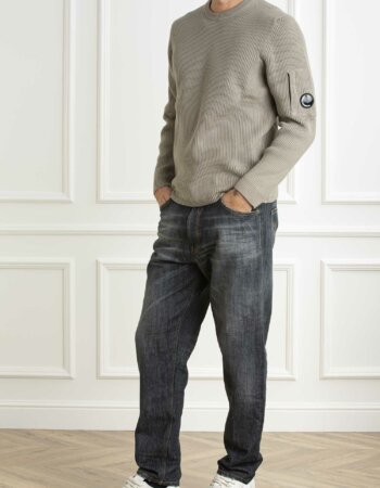 CP COMPANY-MAGLIA GIROCOLLO A COSTE INTERE-CPCMKN044A006608A KHAKI