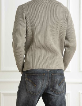 CP COMPANY-MAGLIA GIROCOLLO A COSTE INTERE-CPCMKN044A006608A KHAKI