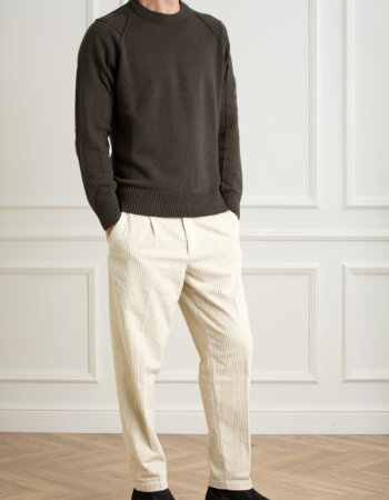 CP COMPANY-MAGLIA GIROCOLLO LAMBSWOOL GRS-CPCMKN047A110149A OLIVA