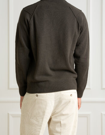 CP COMPANY-MAGLIA GIROCOLLO LAMBSWOOL GRS-CPCMKN047A110149A OLIVA