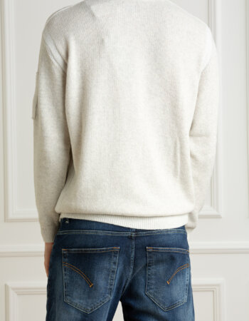CP COMPANY-MAGLIERIA GIROCOLLO IN MAGLIA FELPA-CPCMKN213A006170A WHITE