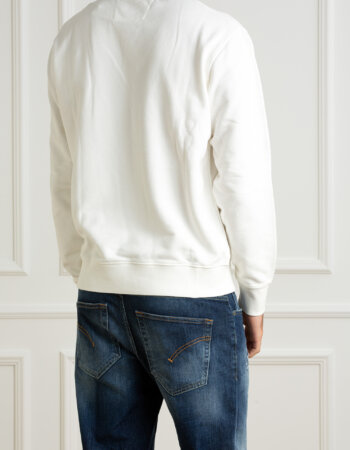 CP COMPANY-FELPA GIROCOLLO IN PILE CON LENTI DIAGONALI-CPCMSS060A006372R BIANCO