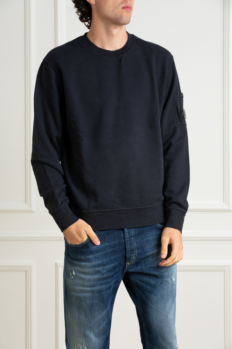 CP COMPANY-FELPA GIROCOLLO IN PILE CON LENTI DIAGONALI-CPCMSS060A006372R ECLIPSE
