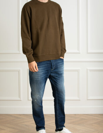 CP COMPANY-FELPA GIROCOLLO IN PILE CON LENTI DIAGONALI-CPCMSS060A006372R VERDE
