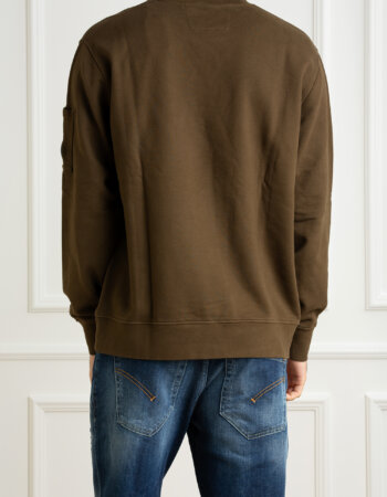 CP COMPANY-FELPA GIROCOLLO IN PILE CON LENTI DIAGONALI-CPCMSS060A006372R VERDE