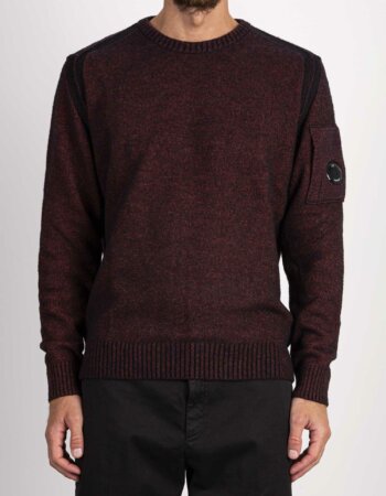 CP COMPANY-MAGLIA GIRO FLEECE-CPKN197A006170AA3 ROSSO