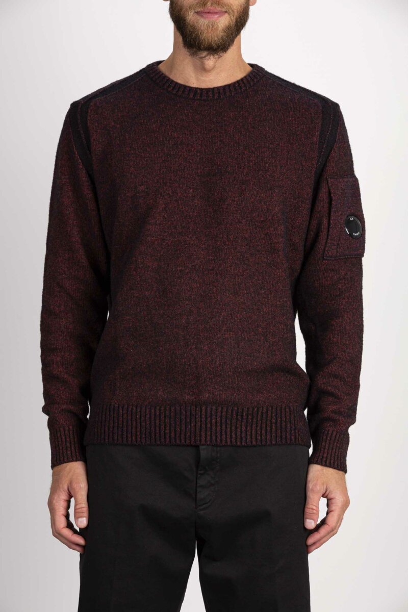 CP COMPANY-MAGLIA GIRO FLEECE-CPKN197A006170AA3 ROSSO