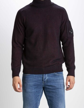 CP COMPANY-MAGLIA TURTLE NECK IN FLEECE-CPKN199A006170A ROYAL