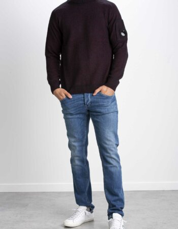 CP COMPANY-MAGLIA TURTLE NECK IN FLEECE-CPKN199A006170A ROYAL
