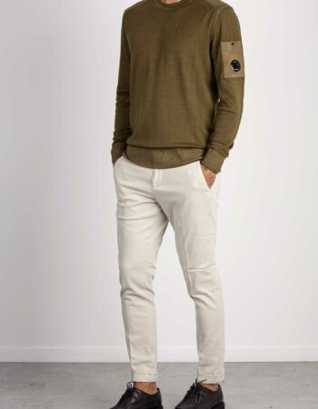 CP COMPANY-MAGLIA GIRO MERINO-CPKN245A003247F TORTORA