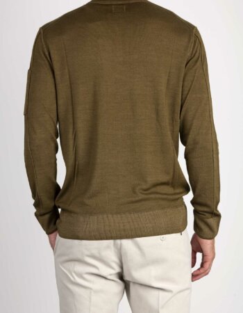 CP COMPANY-MAGLIA GIRO MERINO-CPKN245A003247F TORTORA