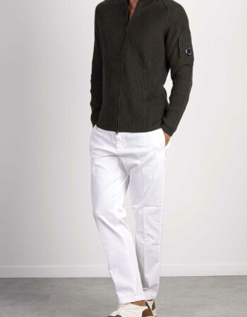 CP COMPANY-MAGLIA CON ZIP RE-WOOL-CPKN268A006595A OLIVA