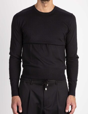 CRUNA-PANTALONE LANA TECNICA-CRUMITTE1215 NERO
