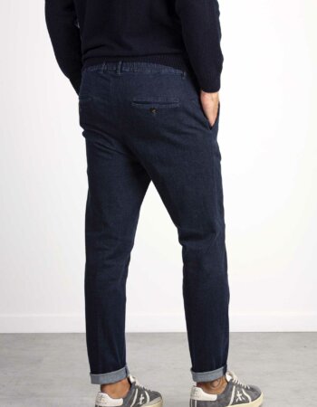 CRUNA-PANTALONE COULISSE DENIM-CRUMITTE1218 BLU