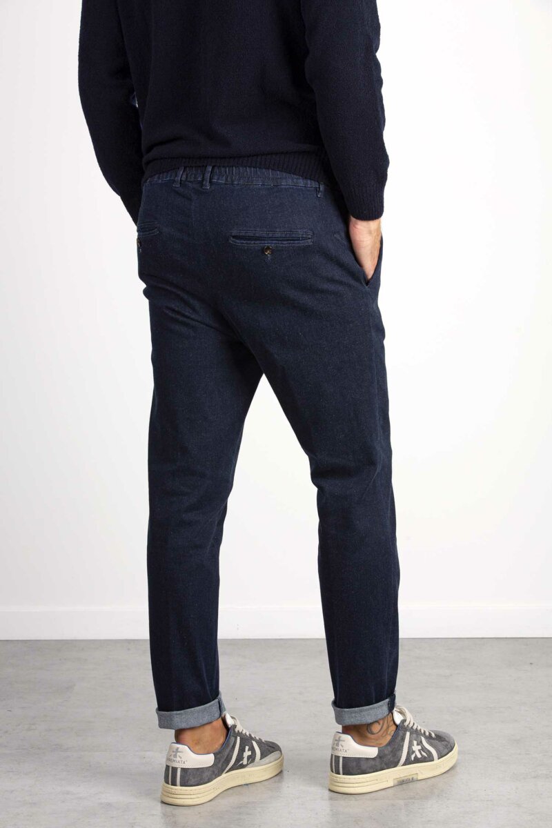 CRUNA-PANTALONE COULISSE DENIM-CRUMITTE1218 BLU