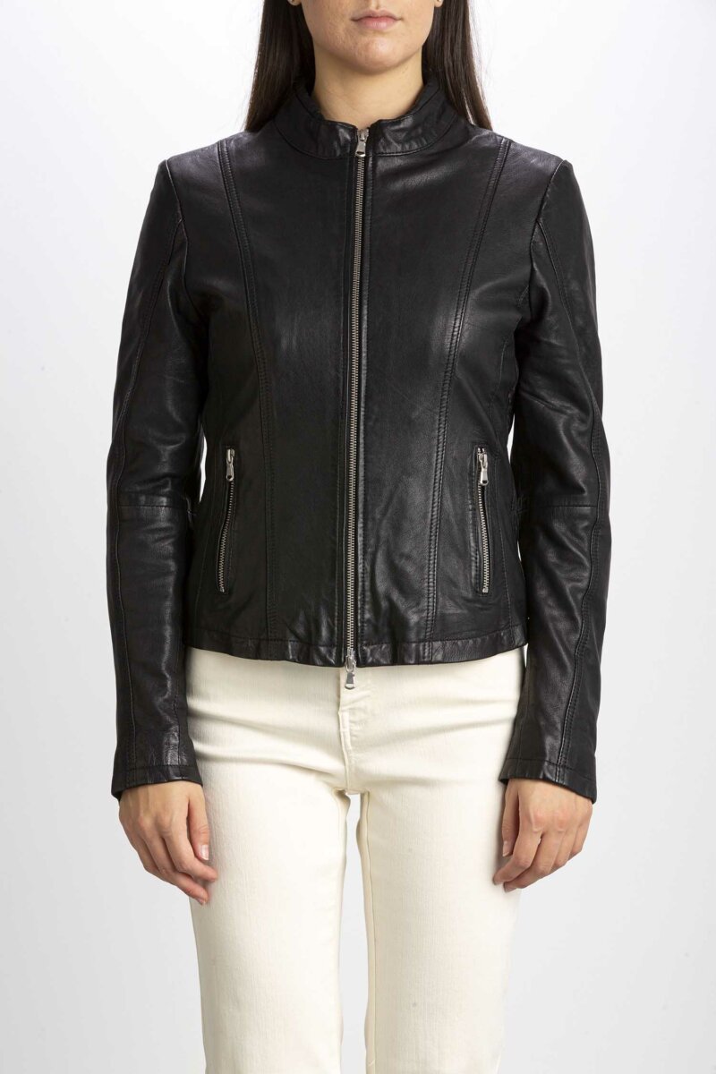 D'AMICO-BOMBER IN PELLE-DADGD0118 NERO