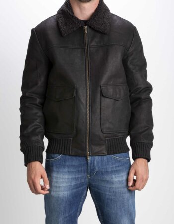 D'AMICO-MONTONE IN PELLE RUSTY-DADGU0457 NERO