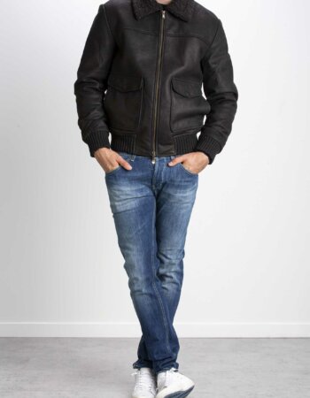 D'AMICO-MONTONE IN PELLE RUSTY-DADGU0457 NERO