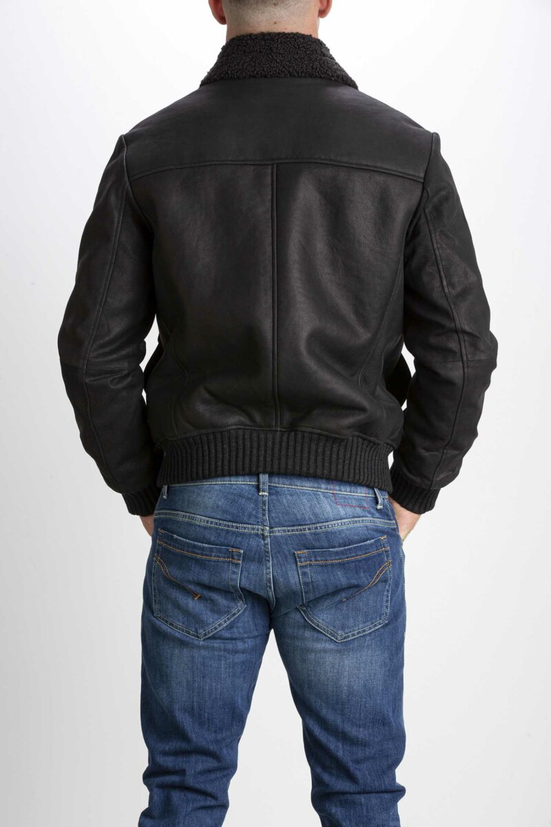 D'AMICO-MONTONE IN PELLE RUSTY-DADGU0457 NERO