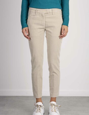 DONDUP-PANTALONE VELLUTO PERFECT-DDDP066VS0030TRT ECRU